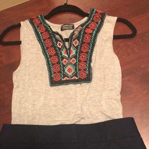 Stitchfix tank with aztec emboidery